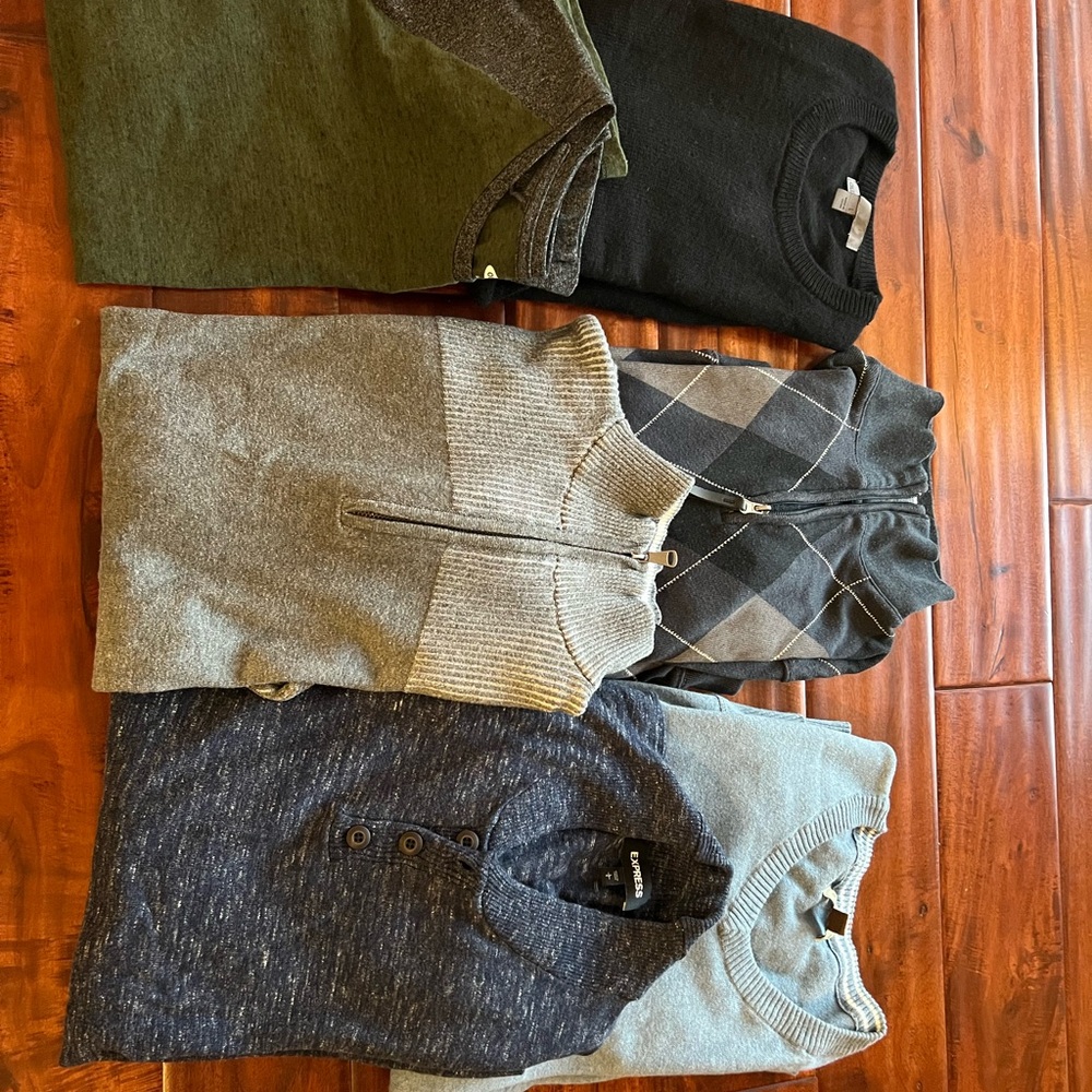 Men's Sweater Collection - Green, Black, Gray, Blue